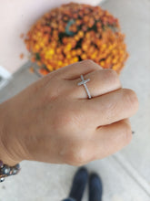Load image into Gallery viewer, Diamond Sideways Cross Ring - 14K White Gold