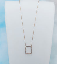 Load image into Gallery viewer, Diamond Open Rectangle Necklace - 14K Rose Gold
