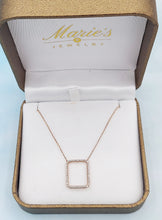 Load image into Gallery viewer, Diamond Open Rectangle Necklace - 14K Rose Gold