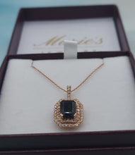 Load image into Gallery viewer, Green Garnet Necklace with Diamonds - 14K Rose Gold