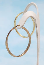 Load image into Gallery viewer, Oval Twisted Diamond Cut Hoops - 14K Yellow Gold