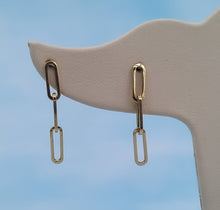 Load image into Gallery viewer, Paperclip Dangle Earring - 14K Yellow Gold