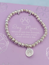 Load image into Gallery viewer, Dog Mom Bracelet - Silver Lavastone