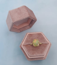 Load image into Gallery viewer, Opal and Diamond Ring with Vintage Style Crown - 14K Yellow Gold