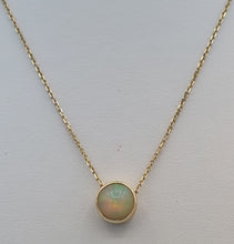 Load image into Gallery viewer, Opal Bezel Necklace - 14K Yellow Gold - Marie&#39;s Custom Design
