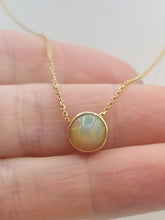 Load image into Gallery viewer, Opal Bezel Necklace - 14K Yellow Gold - Marie&#39;s Custom Design