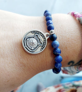 Blue St. Michael Police Officer Protection Bracelet - Love Lisa