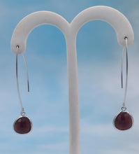Load image into Gallery viewer, Wine - Gemstone Threader Earring