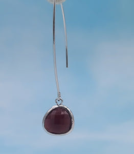 Wine - Gemstone Threader Earring