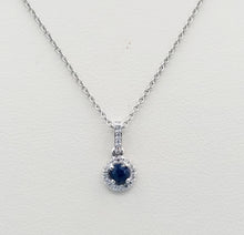 Load image into Gallery viewer, Something Blue Sapphire &amp; Diamond Necklace - 14K White Gold
