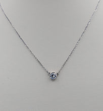 Load image into Gallery viewer, .35 Carat Diamond Bezel Necklace - 14K White Gold