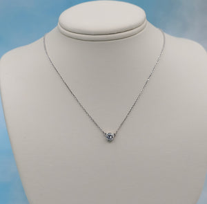 .35 Carat Diamond Bezel Necklace - 14K White Gold
