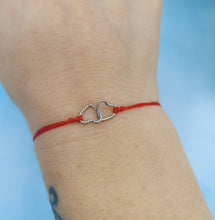 Load image into Gallery viewer, Two Hearts Adjustable Bracelet - Red
