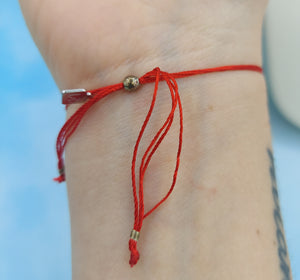 Two Hearts Adjustable Bracelet - Red