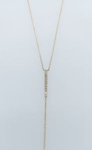 Diamond Y Necklace - 14K Gold