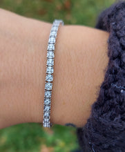 Load image into Gallery viewer, 1 Carat Illusion Diamond Tennis Bracelet 14K White Gold