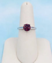 Load image into Gallery viewer, Solitaire Garnet and Diamond Ring - 14K White Gold