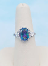 Load image into Gallery viewer, Mystic Topaz and CZ Ring - Sterling Silver