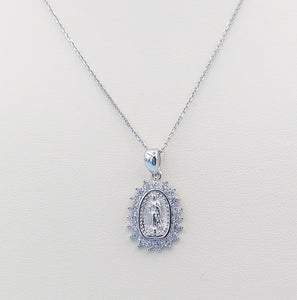 Mother Mary CZ & 22inch Necklace