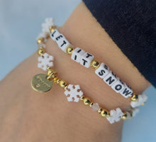 Load image into Gallery viewer, "Let It Snow" Snowflake Little Words Project Bracelet - Marie's Exclusive