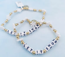Load image into Gallery viewer, "Let It Snow" Snowflake Little Words Project Bracelet - Marie's Exclusive