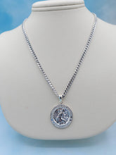 Load image into Gallery viewer, St Christopher on 22 Curb Chain - Sterling Silver