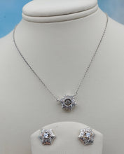 Load image into Gallery viewer, Snowflake Necklace &amp; Earring Set - Sterling Silver