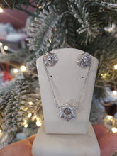Load image into Gallery viewer, Snowflake Necklace &amp; Earring Set - Sterling Silver