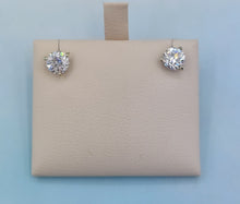 Load image into Gallery viewer, 1 Carat Moissanite Diamond Stud Earrings - 14K White Gold