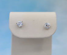 Load image into Gallery viewer, 1 Carat Moissanite Diamond Stud Earrings - 14K White Gold
