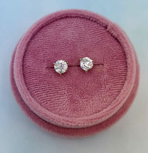 Load image into Gallery viewer, 1 Carat Moissanite Diamond Stud Earrings - 14K White Gold