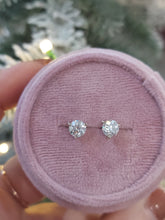 Load image into Gallery viewer, 1 Carat Moissanite Diamond Stud Earrings - 14K White Gold