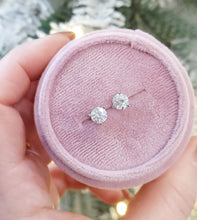 Load image into Gallery viewer, 1 Carat Moissanite Diamond Stud Earrings - 14K White Gold