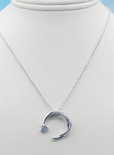 Load image into Gallery viewer, Moon and Star CZ Necklace - Sterling Silver
