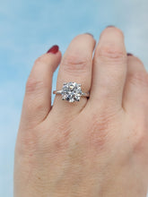 Load image into Gallery viewer, 3.6 Carat Lab Created Diamond Engagement Ring with Hidden Halo - 14K White Gold