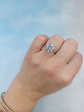 Load image into Gallery viewer, 3.6 Carat Lab Created Diamond Engagement Ring with Hidden Halo - 14K White Gold