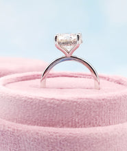 Load image into Gallery viewer, 3.6 Carat Lab Created Diamond Engagement Ring with Hidden Halo - 14K White Gold
