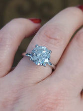 Load image into Gallery viewer, 3.6 Carat Lab Created Diamond Engagement Ring with Hidden Halo - 14K White Gold
