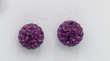 Load image into Gallery viewer, 8mm Crystal Ball Stud Earrings - Sterling Silver