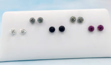 Load image into Gallery viewer, 8mm Crystal Ball Stud Earrings - Sterling Silver