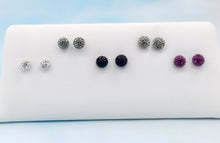 Load image into Gallery viewer, 8mm Crystal Ball Stud Earrings - Sterling Silver