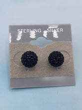 Load image into Gallery viewer, 9mm Crystal Ball Stud Earrings - Sterling Silver