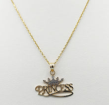 Load image into Gallery viewer, Princess Charm &amp; Chain - 14K Yellow Gold