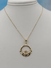 Load image into Gallery viewer, Gold Claddagh Necklace - 14K Yellow Gold