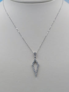 Diamond Kite Pendant & Chain - 14K White Gold