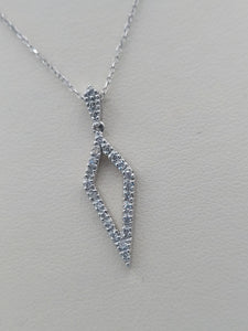 Diamond Kite Pendant & Chain - 14K White Gold