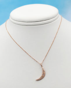 Diamond Moon And Stars Necklace - 14K Rose Gold