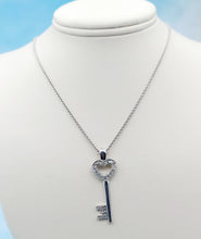 Load image into Gallery viewer, Diamond Key To My Heart Pendant &amp; Chain - 14K White Gold