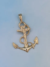 Load image into Gallery viewer, Anchor Crucifix Pendant - 14K Yellow Gold