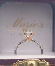 Load image into Gallery viewer, 1.25 Carat Oval Moissanite Diamond Engagement Ring - 14K White &amp; Rose Gold